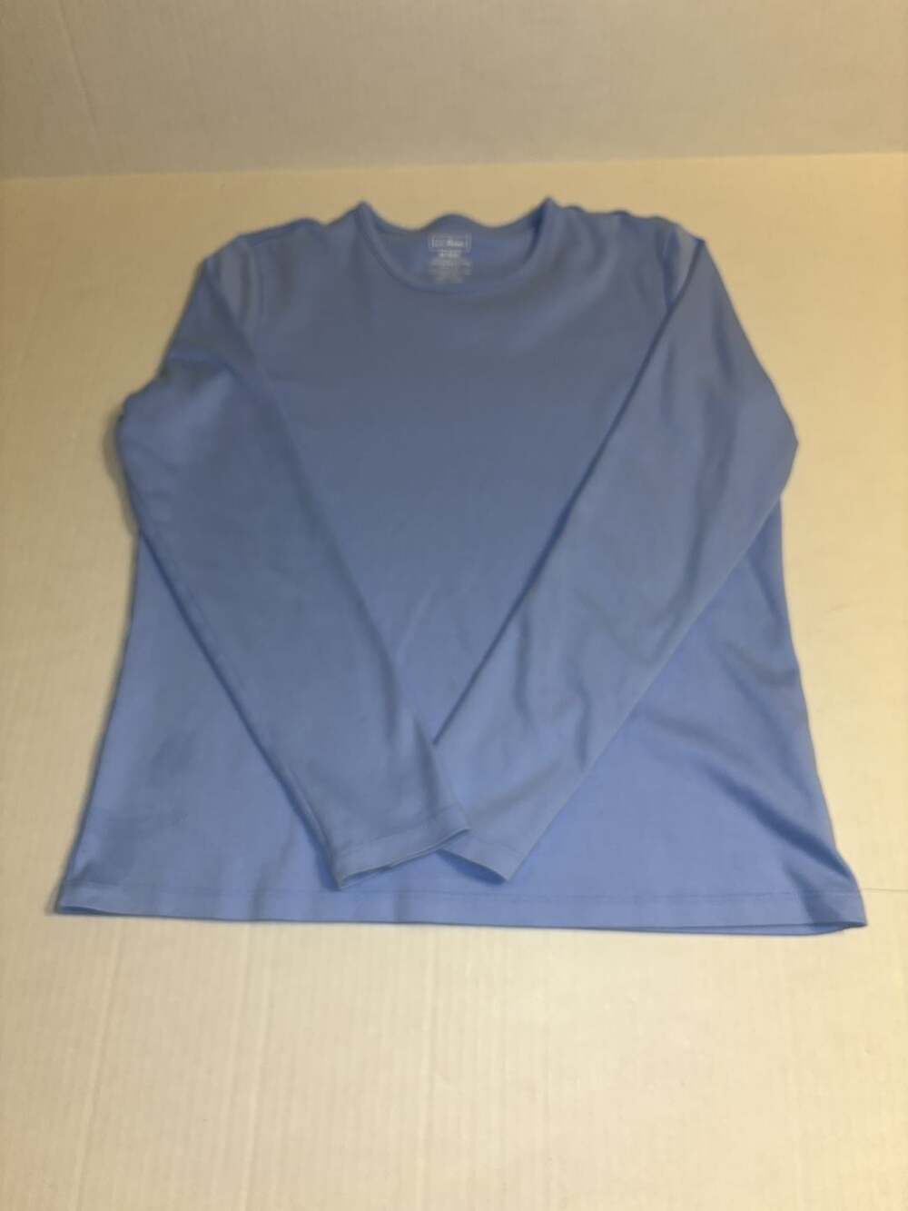 L.L.Bean Women's Supima Cotton Long-Sleeve Crewneck Tee in Cornflower Blue
